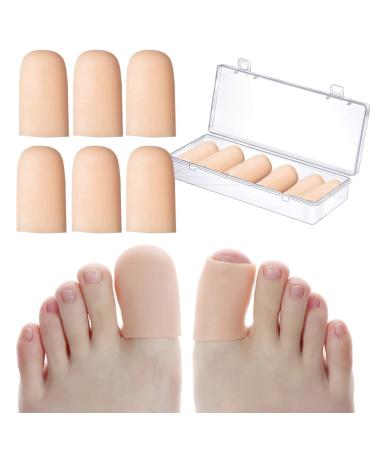 6 Pack Big Toe Protectors for Men & Women Silicone Toe Caps for Corns Blisters and Ingrown Toenails Great for Running Walking and Toe Pain Relief