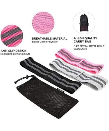 Premium Set of 3 Hip Bands Resistance Bands for Exercise Fitness & Workout. | Non Slip Anti Roll & Anti Snap Designed in Canada! - Buy Online on GoSupps.com