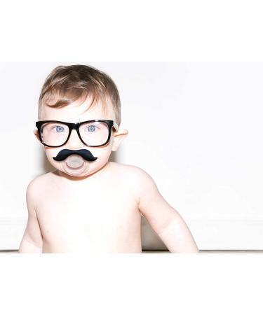 Hipsterkid Mustachifier Pacifier 0-6 Months | BPA-Free Orthodontic Silicone Nipple | Gentleman Black Mustache Binkies for Babies, Newborns & Infants - Buy Online on GoSupps.com