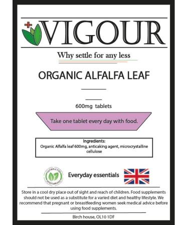 Organic Alfalfa Leaf - 180 High Strength 600mg Tablets - Buy Online on GoSupps.com