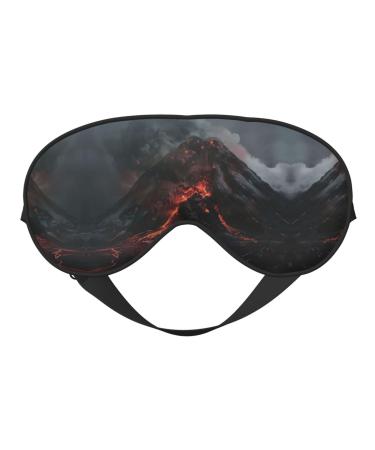 Volcano Print Double-Sided Eye Mask Soft and Light Blocking for Enhancing Sleep Quality