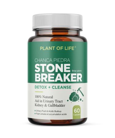 STONE BREAKER - Chanca Piedra by Plant of Life | Powerful Cleanse + Detox | Kidney Gall Bladder Urinary Tract | 60 Capsules | 30 Day Supply