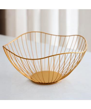 Fruit Basket Fruit Bowl 3-Tier Fruit Basket Holder Decorative Fruit Bowl Stand for Countertop Kitchen Home Kitchen Organizers and Storage (Color : Gold2)