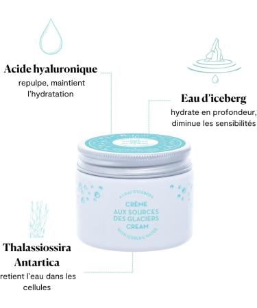 Pol ar - Ice Source Moisturizing Cream with Iceberg Water - Moisturizing Cream with Hyaluronic Acid - 24h Hydration - Normal to Dry Skin - 95% Naturalness Vegan Made in France - 50 ml - Buy Online on GoSupps.com