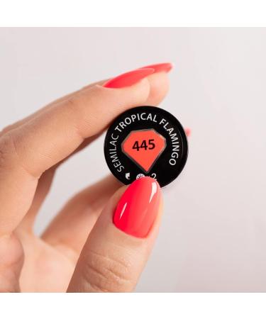 SEMILAC 445 Tropical Flamingo Nail UV Gel Polish | Long Lasting and Easy to Apply | Soak off UV/Led | Perfect for Home and Professional Manicure and Pedicure 7 ml - Buy Online on GoSupps.com