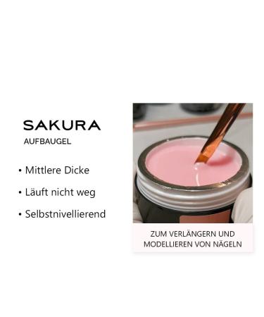 Sincero Salon Assembly Gel - Sakura - 50ml UV Gel for Nail Extensions Modeling & Nail Art - Acrylic Color Gel for Gel Nails & Sealing - Perfect for Professionals - Buy Online on GoSupps.com