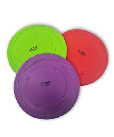 WEPO dogs Frisbee - 15cm 3 Set - Dog toys Small dogs - water toys - Dog Frisbee - Dog throwing toys in red/purple/green made of rubber - for land and water 3 -Set/ 15cm - Buy Online on GoSupps.com