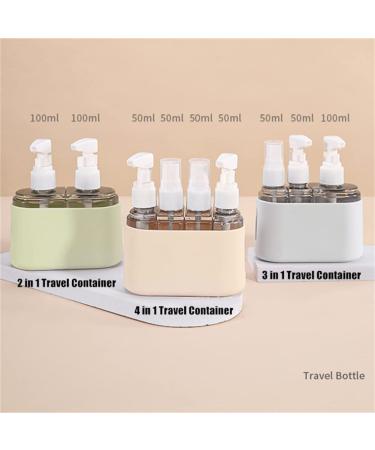 Donubiiu 4 in 1 Portable Travel Bottle Set - Mini Shampoo Dispenser & Conditioner Container (Beige) for Easy Toiletries on the Go - Buy Online on GoSupps.com