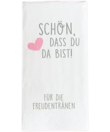 10x10 Handkerchiefs - 'It's Nice That You're Here' Grey-Pink for Weddings Baptisms & Communions | International Shipping Available - Buy Online on GoSupps.com