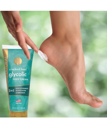 Arganatural Cracked Heel Glycolic Foot Cream 250ml - Gentle Exfoliation with Glycolic Acid, Shea Butter, and Aloe - Buy Online on GoSupps.com