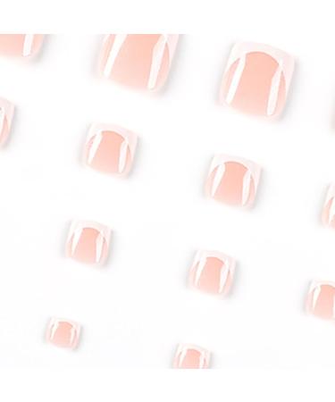 FEIlei 24Pieces French Artificial Toenails Shiny Rhinestones Toe False Nails Wearable - Buy Online on GoSupps.com