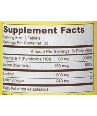 Lecithin KELP/B6 100 TABS - Natural Source of Lecithin, Kelp & Vitamin B6 - Buy Online on GoSupps.com