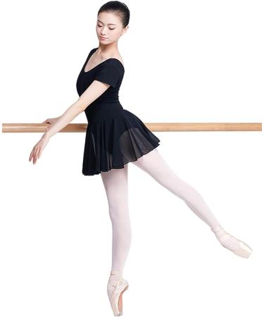 Phoeswan Black Skirted Dance Leotard Dress - Women's Short Sleeve (Size Large) - Buy Online on GoSupps.com