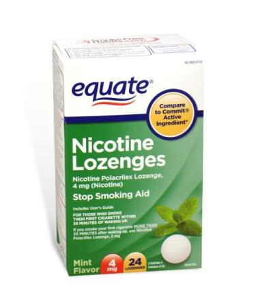 Equate - Nicotine Lozenge 4 mg Stop Smoking Aid Mint Flavor 24 Lozenges