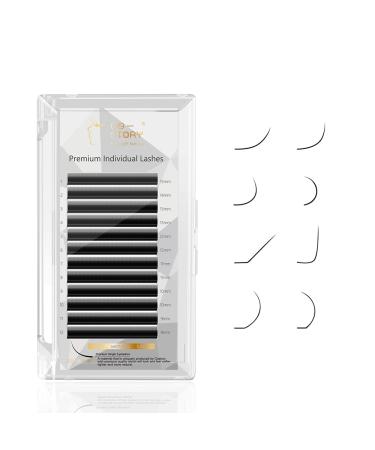 Eyelash Extension Individual Supplies Matte Black Eyelashes Classic Light Soft Natural Single False Lashes Semi Permanent Professional Lash Extensions(Thickness 0.07mm D Curl 12mm) 12mm 0.07mm-D Curl