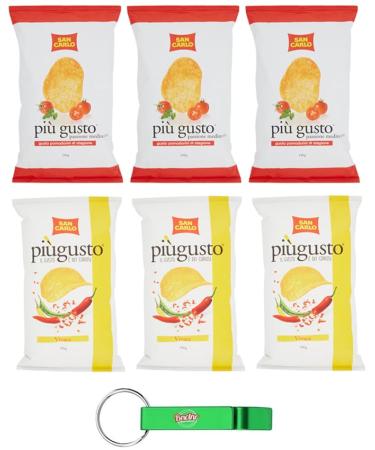 Beni Culinari Lot de 6 paquets de test pour patatine poivrons tomates cerises chips de pommes de terre sachet de 150 g + porte-cl s gratuit