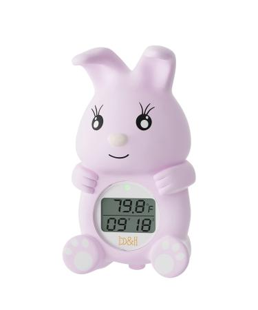 B&H Bunny Baby Bath Thermometer (Upgraded Version), Infant Baby Bathtub Thermometer Available for Fahrenheit or Celsius, Bath and Room Thermometer, Kids' Bathroom Safety Floating Toy Pink