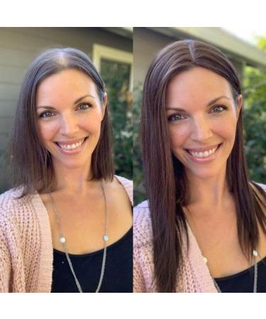 Women's 10 Inch Human Hair Clip-in Topper - Medium Brown (4#) Swiss Base Wiglet for Thinning Hair - Buy Online on GoSupps.com