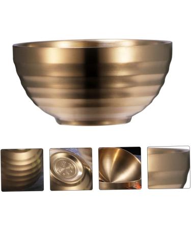 Zerodeko 3 Pcs Stainless Steel Double Bowl Salad Bowl Metal Bowl Pot Soup Container Child Thicken Mixing Bowl 11x11cmx3pcs Goldenx3pcs - Buy Online on GoSupps.com