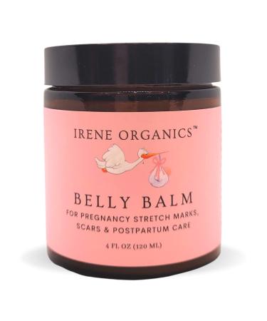 Organic Belly Butter by Irene Organics - Anti Stretch Mark Belly Balm For Pregnancy and Postpartum 4oz 4 Ounce (Pack of 1)