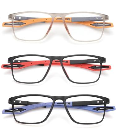 Spring Hinge Photochrome Reading Glasses - Blue Light Filter for Men & Women | TR90 Flexible Sport Glasses (+1.0 to +3.0 Red) - Buy Online on GoSupps.com