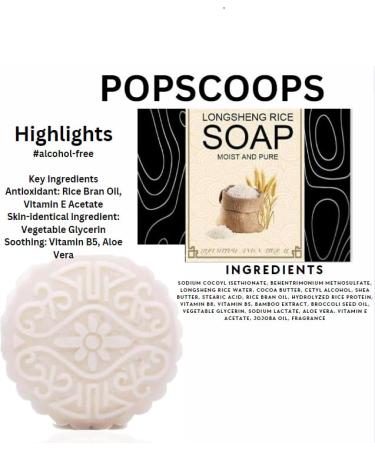 POPSCOOPS All Natural Rice Soap Shampoo - Vegan Hair Moisturizer & Strengthener | Ginger Scent | pH Balanced | Unisex | Promotes Hair Growth - Buy Online on GoSupps.com