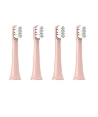 LIUCH Vacuum Replacement Brush Heads for T100 4PCS Sonic Electric Tooth Soft Bristle Caps Package Nozzles4Pink