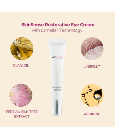 SkinSenses Anti-Aging Restorative Eye Cream 15ml | Brightening & Moisturizing Eye Repair | Best Anti-Aging Eye Cream for Youthful Skin - Buy Online on GoSupps.com