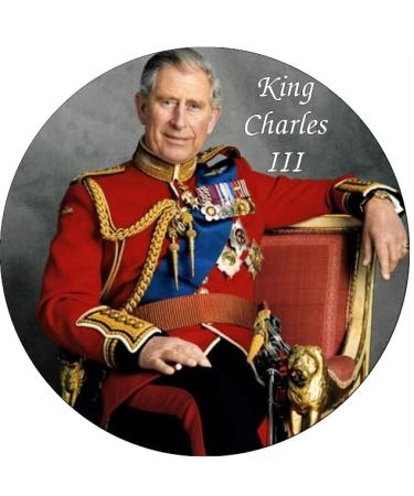 King Charles III Roayl Family Coronation UK Edible Cake Topper 7.5" Edible Wafer Paper Cake Toppers Birthday Cakes Decorations