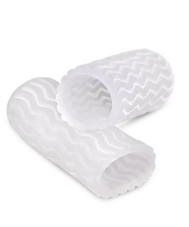 Toe Straightener Closed Gel Toe Cushion Tube Sleeve Corrugated Corn Pad Protectors Fingers Blisters Calluses Pain Relief Cap Bunion Corrector Relief Sleeve (Color : White Size : One Size) One Size White