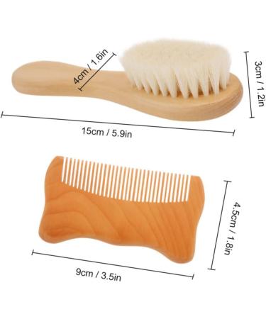 Healeved 2pcs Newborn Hair Brush & Comb Set - Wooden Infant Hairbrush for Toddler & Newborn Scalp - Includes Beard Knife and Shampoo Brush - Baby Hair Care Essential - Buy Online on GoSupps.com