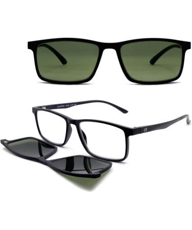 Corpootto Unisex Clip-On Reading Glasses | Black-Green Lenses | Stylish & Functional Eyewear for Better Vision - Buy Online on GoSupps.com
