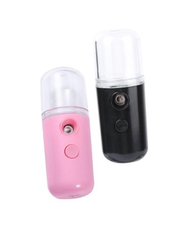 Ipetboom 2pcs Multi-function Spray Handheld Steamer Facial Humidifier Handy Portable Charging Mist Sprayer 10.5x3.5cm