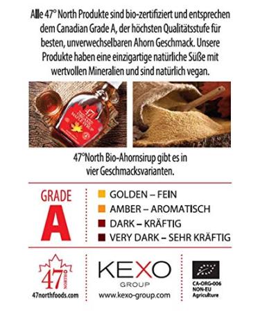 47 North Canadian Organic Maple Syrup - Grade A Amber Gluten-Free Vegan 250g - Perfect for Pancakes & More - Buy Online on GoSupps.com