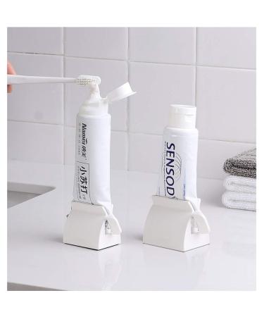 Toothpaste Roller Squeezer Set of 2 Rolling Tube Toothpaste Holder Stand Bathroom Organizer (White) (2Pack-White) - Buy Online on GoSupps.com