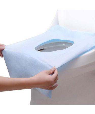 Toilet Seat Covers Disposable,30Pcs Waterproof Individually Wrapped Large Portable Potty Seat Covers for Kids Potty Training, Road Trip and Public Restrooms Sky blue