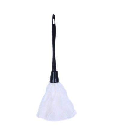 Rosrrtlm 1pc Fashion Turkey Feather Duster with Black Plastic Handle Cleaning Tool(white) 35cm
