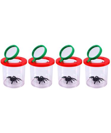 minkissy 4 Pcs Insect Observation Cup Magnifying Glasses for Kids Magnifying Glass for Kids Insects for Kids Insect Viewer Magnifying Container for Learning Outdoor Suite Child Pmma 7.6X7X7CMx2pcs As Shownx2pcs
