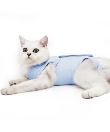 Dotoner Katzenbody After op anti-trolling for cat body operation skin disease recovery body cat clothing after castration e-neck band Alternative for cats dogs (S blue) S blue - Buy Online on GoSupps.com