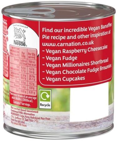 Condensed Milk Carnation Vegan Alternative Condensed Milk 370g Tins (12 Tins) 33.08 g (Pack of 12) - Buy Online on GoSupps.com