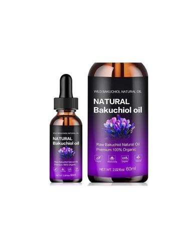 Natural Bakuchiol Oil Premium 100% Organic Anti-Aging Facial Oil 2.02 fl oz for Sensitive Aging Acne-Prone Skin Reduces Fine Lines Improves Texture