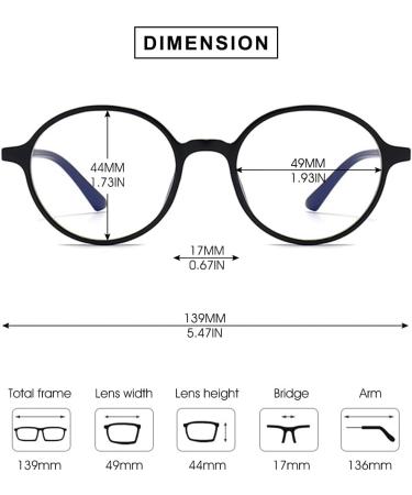 VEVESMUNDO Blue Light Filter Reading Glasses Set - Round Retro Style for Men & Women | Anti Blue Light Visual Aid | +1.0 to +4.0 Diopters - 3 Colors: Black Blue Green - Buy Online on GoSupps.com