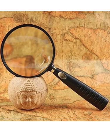 Magnifying Glasses Educational Hobby Magnifiers Handheld Magnifying Glass for The Elderly Hd High-Power Optical Lens Reading 90Mm Large Lens Containing Fluffy Mirror Bag and Wipe Comfortable - Buy Online on GoSupps.com