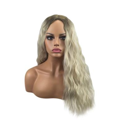 Shop Long Gold Wavy Cosplay Wig for Women - Brazilian Synthetic Hair 60s 70s 80s Styles - Buy Online on GoSupps.com