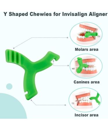 Y-Shaped Chewies for Invisalign Aligners | Orthodontic Munchies (2 Pieces Green) - Enhance Comfort & Fit - Buy Online on GoSupps.com
