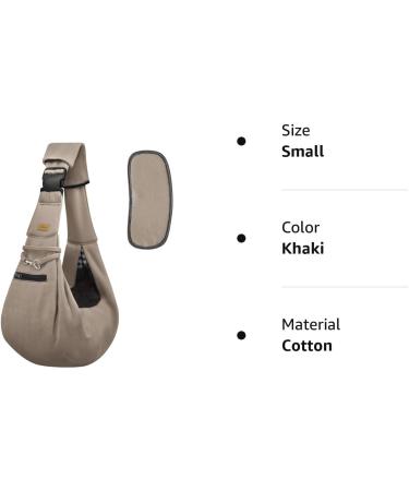 Buy Hand-Free Khaki Pet Carrier Bag - Breathable Cotton Travel Bag for Dogs & Cats - Buy Online on GoSupps.com