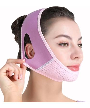 Face Belts Double Chin Reducer V Line Facial Mask Face Lifting Tape Soft Chin Strap for Women Restore Skin Elasticity Purple - Buy Online on GoSupps.com