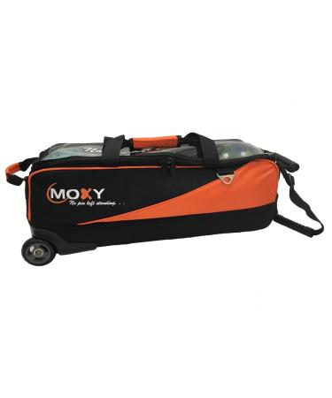 Moxy Bowling Products Slim Triple Roller Bowling Bag- Orange/Black