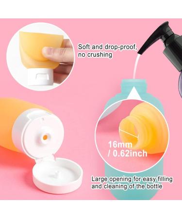HLIWS 6 Pcs 60ml Travel Leak Proof Refillable Bottles Frosted Travel Containers for Lotion Liquid Shampoos with 56 pcs Labels(1 Red 1 green 1 yellow + 3 white) Coloured Dispenser Bottle - 6 - Buy Online on GoSupps.com