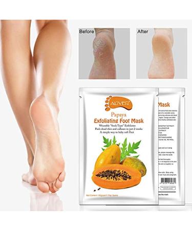 Foot Peel Mask 3 Pairs - Exfoliating Papaya Foot Mask for Dry Skin Removal and Heel Repair - Buy Online on GoSupps.com